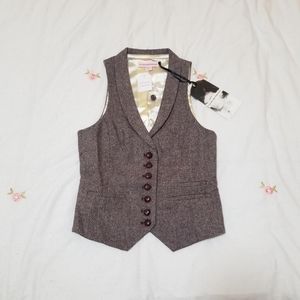 L'école Des Femmes Brown Herringbone Waistcoat